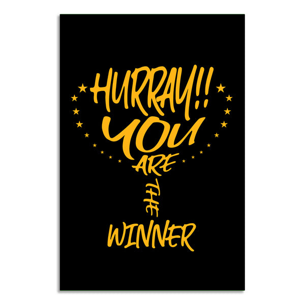 Winner Motivational Poster | Trophy Typography Wall Art for Office, School, Classroom & Gyms | Inspirational Quote Decor for Success & Confidence