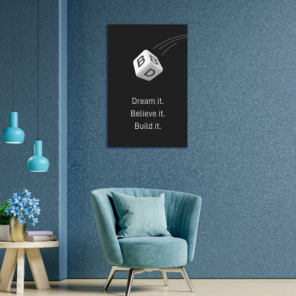 Minimal Black & White Inspirational Quote Wall Art for Office, Startup, Classroom & Workspace | Success Mindset Decor