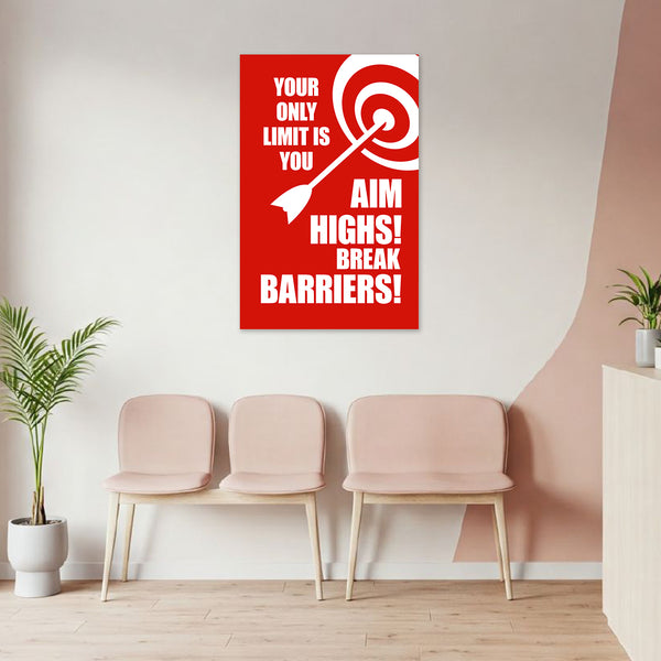 High Motivational Poster | Inspirational Wall Art for Office, Gym, Classroom & Study Room | Goal-Setting & Productivity Decor