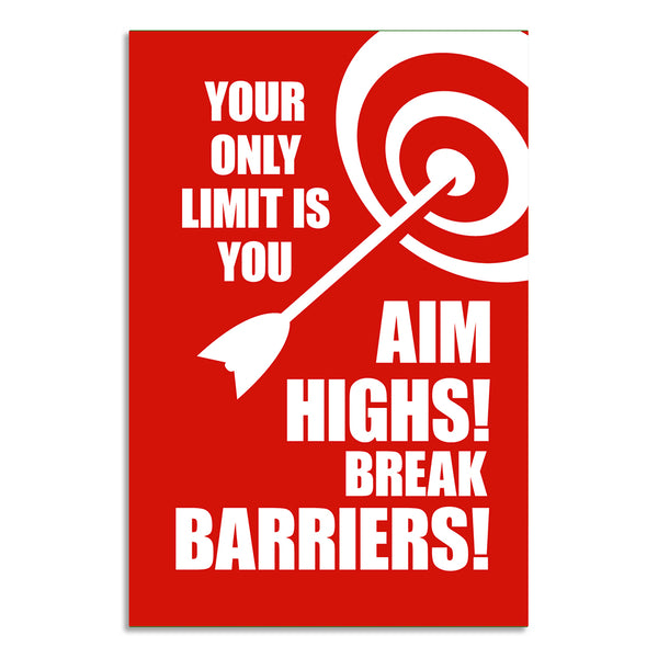 High Motivational Poster | Inspirational Wall Art for Office, Gym, Classroom & Study Room | Goal-Setting & Productivity Decor