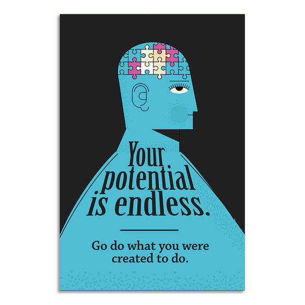 Motivational Potential Quote Poster for Office, Study Room & Classroom | Your Potential Is Endless Wall Poster | Inspirational Wall Art for Students, Professionals & Entrepreneurs