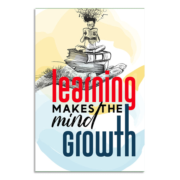 Learning Motivational Poster for Students & Teachers | Inspirational Study Room & Classroom Wall Art Focus & Growth Mindset Décor