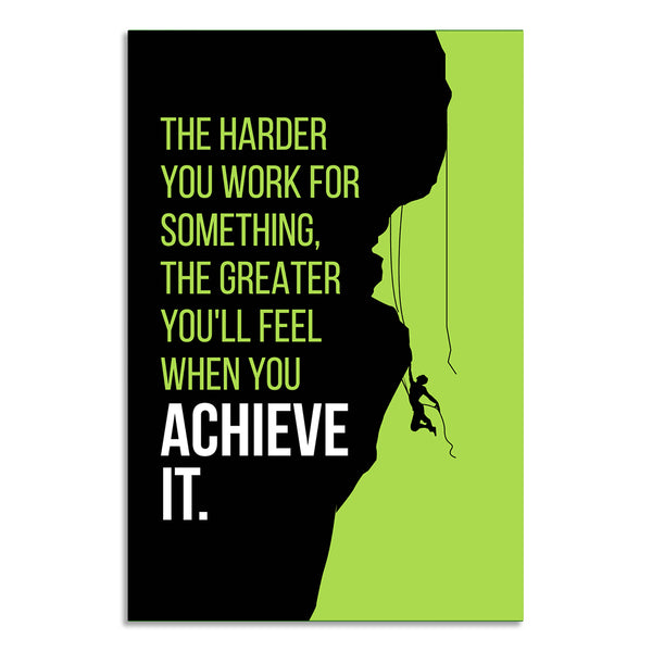 Motivational Wall Poster for Office, Home & Study Rooms | Feel When You Achieve It” Inspirational Quote Art for Success & Daily Productivity