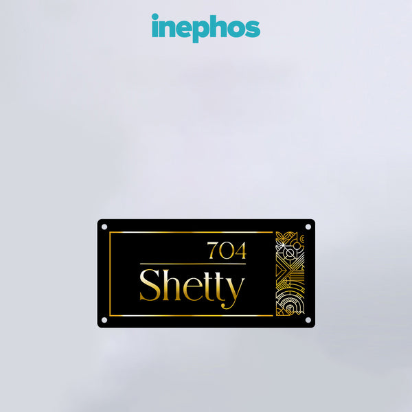 Premium Black & Gold Name Plate | Elegant Modern Acrylic Home Signage