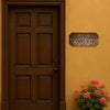 Wooden Name Plate for Home Entrance | Personalized Family Name Plate for Wall, Door, or Flat | Rustic Brown Wooden Texture with Stylish Font