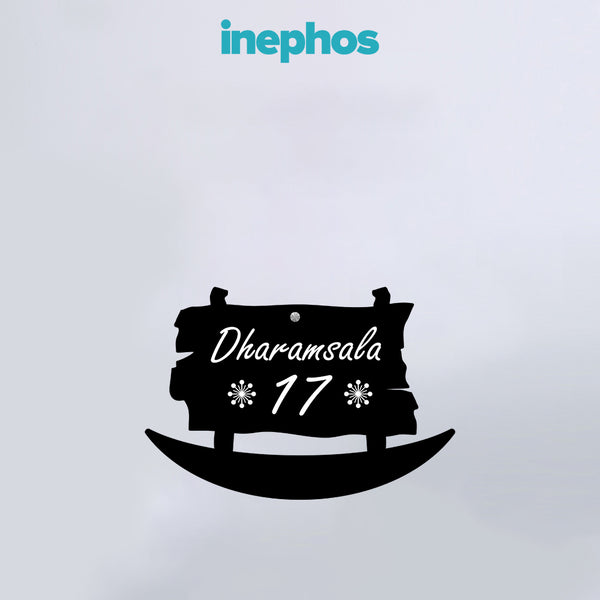 Boat Custom Name Plate | Modern Swing-Style Hanging Name Plate for Flats & Villas | Personalized Acrylic Name Board for Home Wall, Door & Apartment Décor