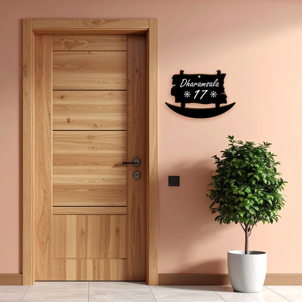 Boat Custom Name Plate | Modern Swing-Style Hanging Name Plate for Flats & Villas | Personalized Acrylic Name Board for Home Wall, Door & Apartment Décor