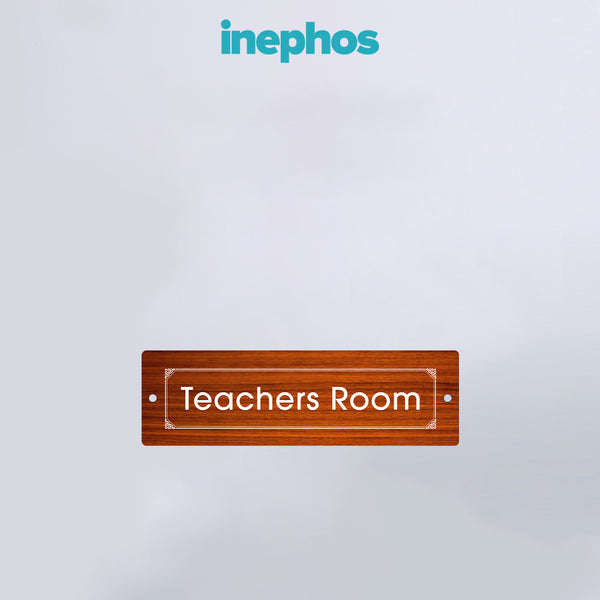 Teacher's Room Wooden Name Plate | Elegant Office Door Sign for Schools, Colleges & Institutions