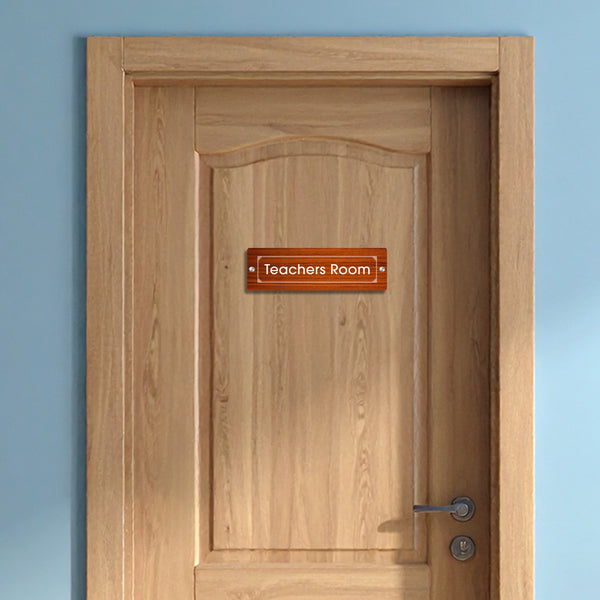 Teacher's Room Wooden Name Plate | Elegant Office Door Sign for Schools, Colleges & Institutions