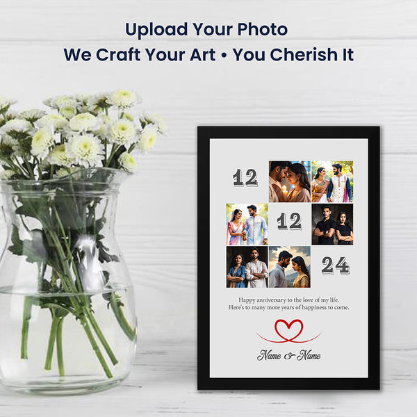 Personalized Anniversary Photo Frame | Gift For Couples | Date & Name Customization