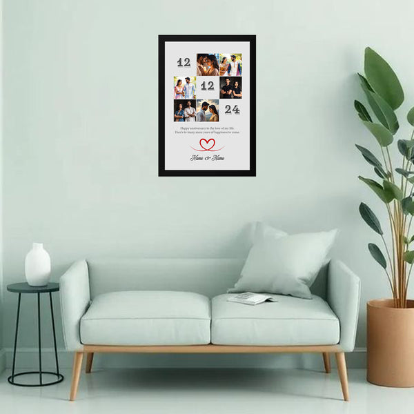 Personalized Anniversary Photo Frame | Gift For Couples | Date & Name Customization