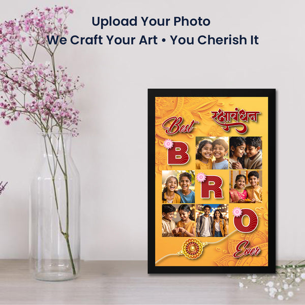 Customized Raksha Bandhan Photo Frame | Best Brother Collage Gift with 6 Custom Photos | Rakhi Special Gift for Brothers