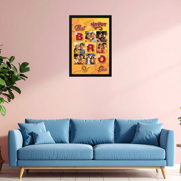 Customized Raksha Bandhan Photo Frame | Best Brother Collage Gift with 6 Custom Photos | Rakhi Special Gift for Brothers