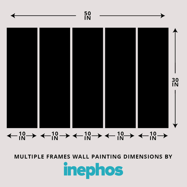 7 Running Horses Multi Frame Vinyl Wall Painting | Vastu Shastra Wall Art For Living Room, Office, Or Gifting Purpose