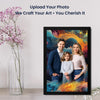 Customized Family Photo Frame | Personalized Portrait with Artistic Background | Home Decor, Anniversary & Gift