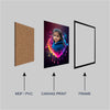 Customized Kids Photo Frame with Neon Heart Art | Wall Frame for Birthday Gifts, Nursery & Room Decoration