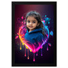 Customized Kids Photo Frame with Neon Heart Art | Wall Frame for Birthday Gifts, Nursery & Room Decoration