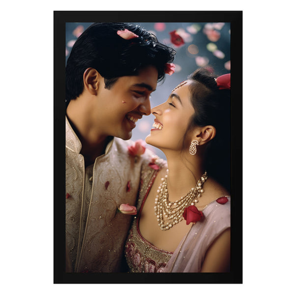 Personalized Wedding Couple Photo Frame with Custom Print | Romantic Bride & Groom Portrait Frame for Home Décor | Perfect Gift for Wedding, Anniversary & Special Celebrations
