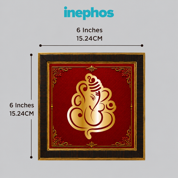 Golden Lord Ganesha Acrylic Photo Frame | Premium Ganpati Wall Decor | Elegant Spiritual Wall Frame for Home, Office & Pooja Room