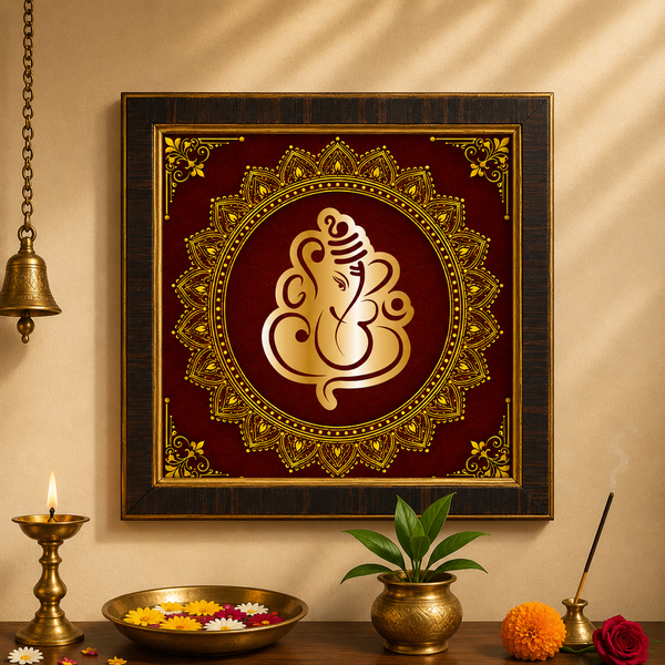 Lord Ganesha Mandala Acrylic Photo Frame | Premium Ganpati Wall Decor | Spiritual Wall Frame for Home, Office & Pooja Room