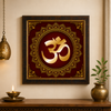 Golden Om Mandala Acrylic Photo Frame | Premium Hindu Spiritual Wall Decor | Sacred Om Wall Frame for Home, Office & Pooja Room