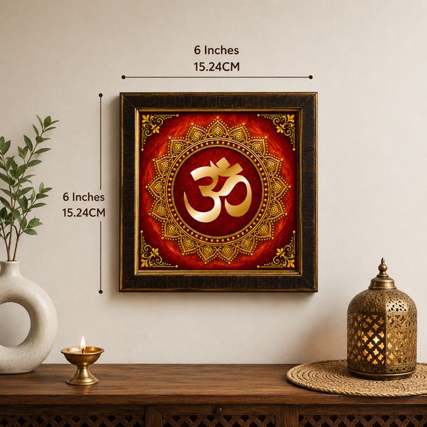Om Mandala Acrylic Photo Frame | Premium Om Wall Decor | Spiritual Wall Frame for Home, Office & Pooja Room
