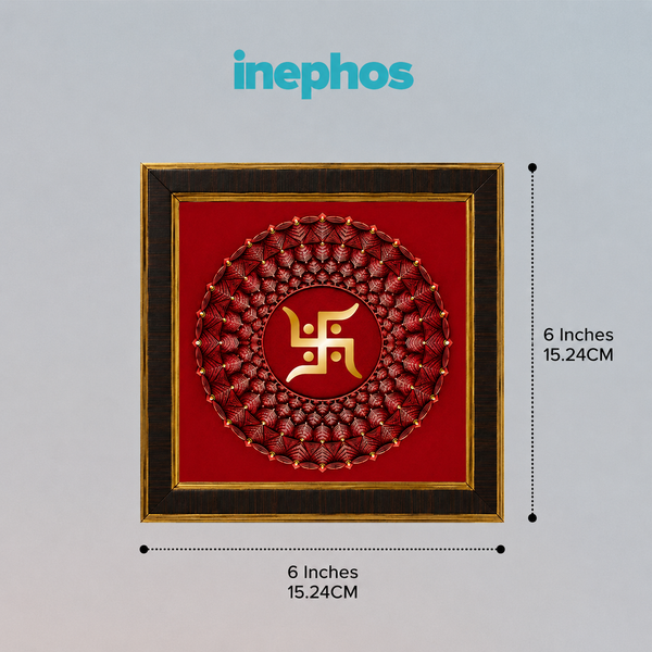 Swastik Mandala Acrylic Photo Frame | Premium Swastik Wall Decor | Auspicious Hindu Wall Frame for Home, Office & Pooja Room