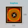 Premium Golden Swastik Mandala Wooden Photo Frame | Sacred Hindu Vastu Wall Decor | Spiritual Home & Office Frame