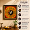 Premium Golden Swastik Mandala Wooden Photo Frame | Sacred Hindu Vastu Wall Decor | Spiritual Home & Office Frame