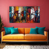 Colorful Essence-Abstract Faces in Vivid Hues Premium Canvas Painting for Living Room, Bedroom, Office, Hotels, Drawing Room
