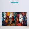 Colorful Essence-Abstract Faces in Vivid Hues Premium Canvas Painting for Living Room, Bedroom, Office, Hotels, Drawing Room