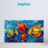 Vibrant Aquatic Life Fishes Premium Canvas Painting for Living Room, Bedroom, Office, Hotels, Drawing Room