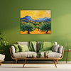 Sunlit Mediterranean Landscape Premium Canvas Painting for Living Room, Bedroom, Office, Hotels, Drawing Room