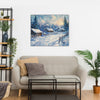 Serene Winter Village Premium Canvas Painting for Living Room, Bedroom, Office, Hotels, Drawing Room