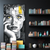 Modern Woman Face Painting | Bold Edgy Black & White Abstract Canvas | Contemporary Aesthetic Yellow Eye Pop Wall Art Portrait for Living Room Décor