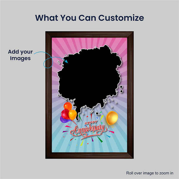 Customized Anniversary Photo Frame | Personalized Canvas Vinyl Wall Art with Image for Home Decor & Gifts