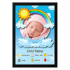 Custom Baby Birth Details Photo Frame with Name, Date & Picture | Cute Gift for Newborns & Kids Room Decor