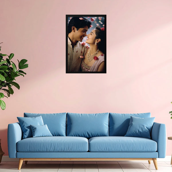 Personalized Wedding Couple Photo Frame with Custom Print | Romantic Bride & Groom Portrait Frame for Home Décor | Perfect Gift for Wedding, Anniversary & Special Celebrations