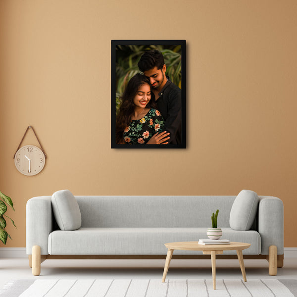 Personalized Couple Photo Frame with Custom Print | Romantic Everyday Love Portrait Frame for Home Decor | Thoughtful Gift for Couples & Special Moments