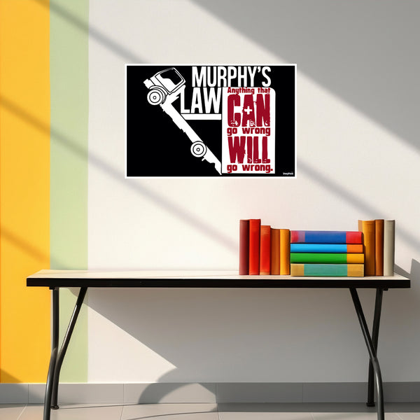 Murphy’s Law Wall Poster | Anything That Can Go Wrong Will Go Wrong Poster | Funny Wall Art for Office, Garage & Workstation