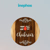 Rustic Round Trishul Name Plate | Spiritual & Artistic Wooden Wall Decor