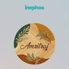 Custom Round Name Plate with Leaf Design | Personalized Wall Decor for Home, Flat, or Door