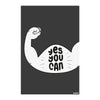 Yes You Can | Motivational Muscle Arm Poster for Fitness, Gym, and Study Spaces | Bold Black & White Wall Art for Daily Inspiration
