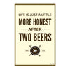 Two Beers Truth Quote Poster | Funny Wall Art for Restaurant, Kitchen, Cafe, Lounge & Club Decor