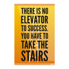 There Is No Elevator to Success | Yellow Motivational Quote Poster | Inspiring Wall Art for Study, Office & Gym Decor