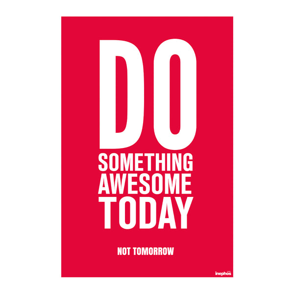 Do Something Awesome Today | Bold Red Motivational Poster | Inspiring Wall Art for Office, Study Room & Home Gym Decor