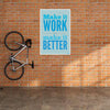 Make It Work Then Make It Better | Motivational Quote Poster in Bold Blue Typography | Modern Wall Art for Office & Study Spaces