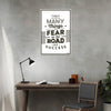 Fear and Success | Monochrome Motivational Poster for Office & Study Wall | Road to Achievement Quote Art