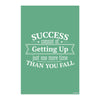 Success Is Getting Up One More Time Poster | Green Motivational Wall Art for Office, Gym & Study Room | Inspirational Quote for Never Giving Up