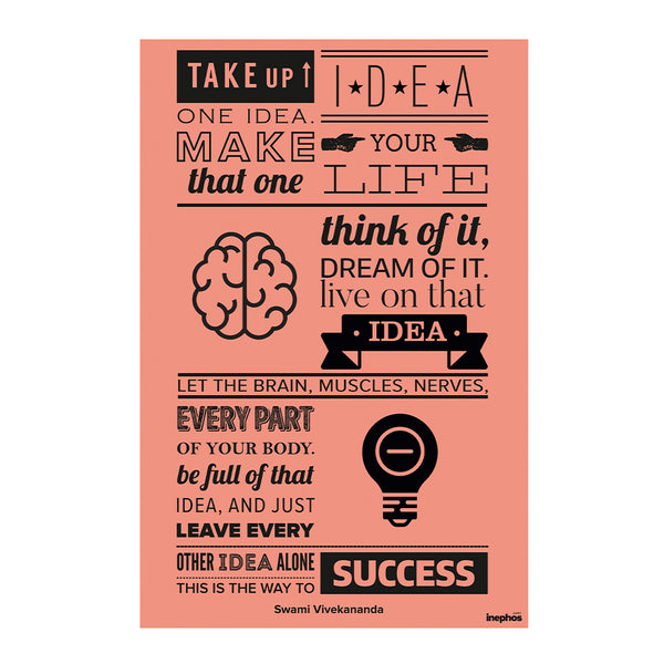 Swami Vivekananda Quote Vinyl Wall Poster | One Idea for Success | Motivational Poster for Students, Office & Study Room